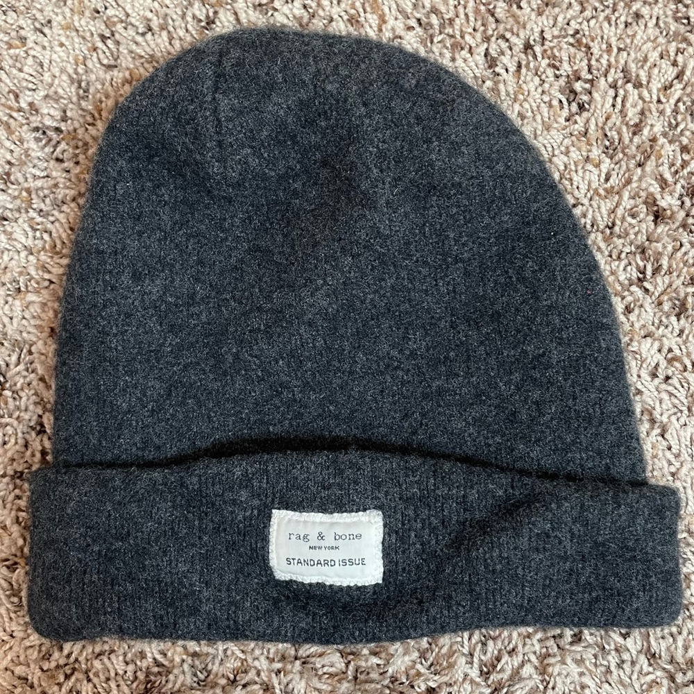 rag & bone Charcoal Gray Beanie Hat